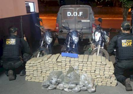 DOF apreende motocicletas com 300 kg de drogas em Maracaju