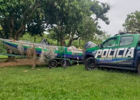 PMA de Dourados apreende redes de pesca e anzóis de galho nos rios Brilhantão e Ivinhema