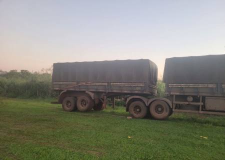 Carretas roubadas em Rondônia são abandonadas em Nova Casa Verde