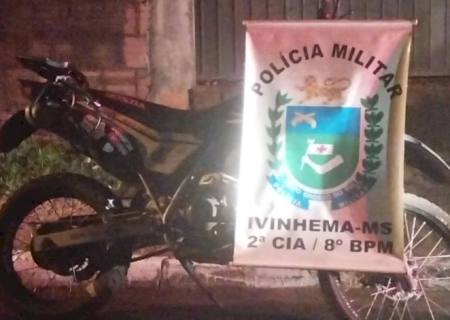 Moto furtada é recuperada horas depois pela Polícia Militar de Ivinhema