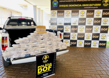 Carga milionária de pasta base e cloridrato de cocaína é apreendida pelo DOF na MS-386