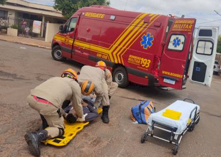 Após colisão entre motos, um motociclista fica ferido e outro se evade em Nova Andradina