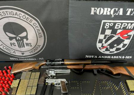 Armas e munições furtadas de CAC são recuperadas em Nova Andradina