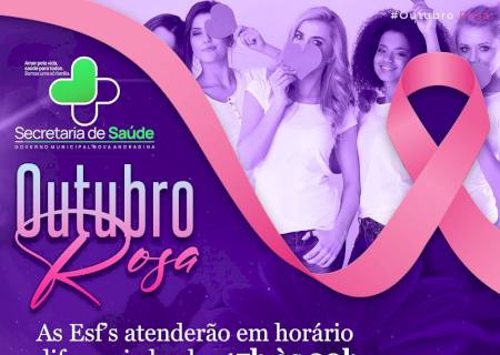 Saúde divulga programação especial do Outubro Rosa