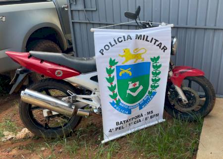 Em Batayporã, Polícia Militar recupera moto furtada