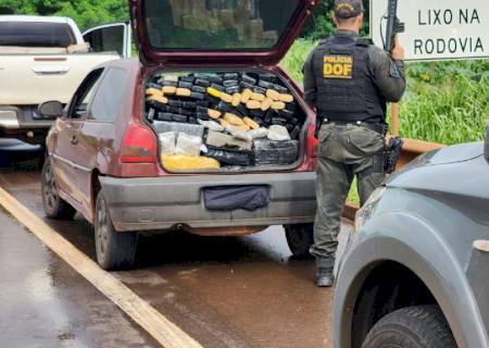 Mais de 300 quilos de maconha em veículo são apreendidos pelo DOF em Dourados