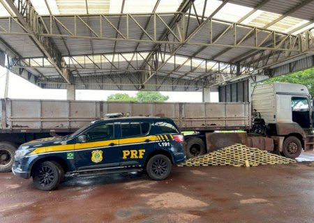 Traficante abandona carreta com 166 kg de cocaína durante vistoria da PRF em Miranda