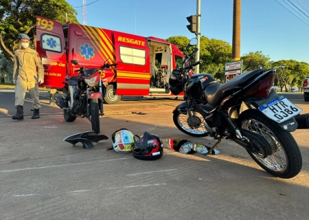 Acidente entre motos deixa dois feridos em Nova Andradina