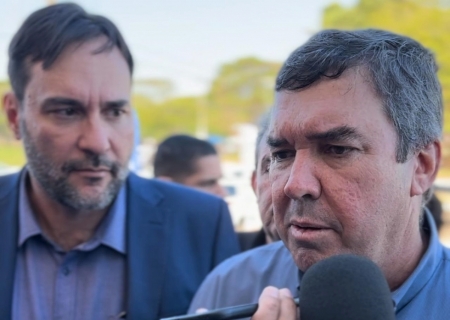 Eduardo Riedel em visita a Nova Andradina, entrega obras e confirma Dr. Leandro como seu pré-candidato