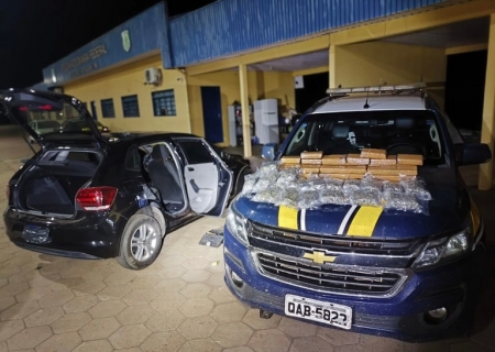 PRF encontra maconha e skunk em tanque de combustível e nas portas de carro em Bataguassu