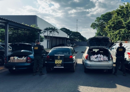 Veículos com cigarros contrabandeados são apreendidos pelo DOF em Laguna Carapã e em Maracaju