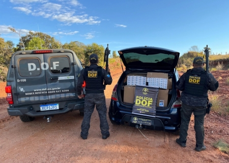 DOF apreende carro carregado com cigarros contrabandeados em Ponta Porã