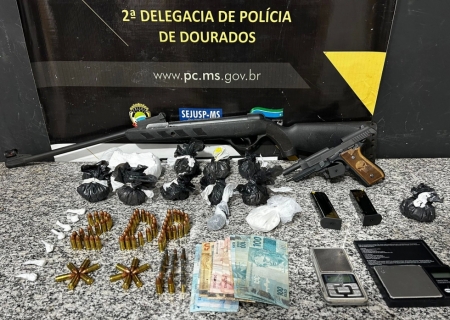 Polícia Civil prende homem por tráfico de drogas e posse irregular de arma de fogo em Dourados