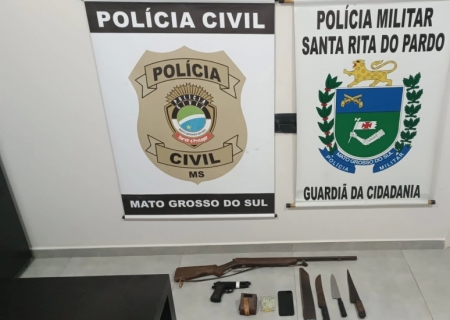 Polícia soluciona 4 furtos, prende receptador, recupera objetos e prende traficante com arma de fogo em Santa Rita do Pardo