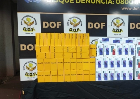 DOF apreende carreta com mais de R$ 500 mil em materiais ilegais em Dourados