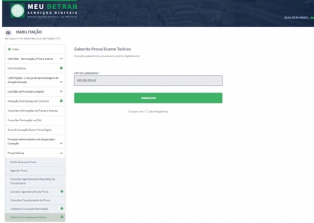 Detran lança ferramenta para consulta online de prova, gabarito e pedido de revisão da prova teórica