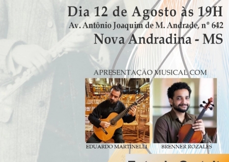 Nova Andradina receberá nesta segunda o projeto cultural 'Patápio Silva: Primeiro Amor'