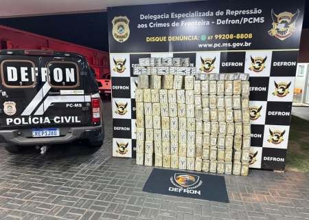 Defron apreende carga de cocaína avaliada em R$ 31,2 milhões em Ponta Porã