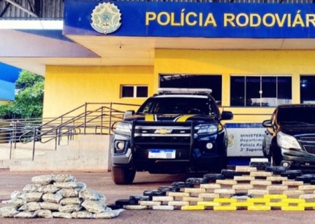 PRF apreende 85 kg de cocaína e skunk em Miranda