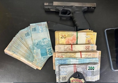 Durante cumprimento de mandado de prisão, PF apreende arma e dinheiro em Ponta Porã