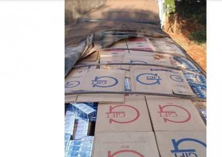 Caminhão com 550 mil maços de cigarros contrabandeados é apreendido em Sidrolândia
