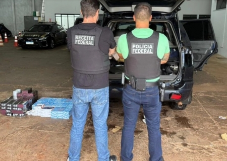 PF e Receita apreendem medicamentos para emagrecimento, eletrônicos e perfumes em Dourados