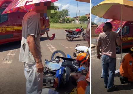 Acidente entre moto e motoneta deixa motociclista ferida no Celina Gonçalves