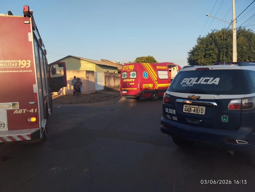 Acidente entre motocicletas deixa homem ferido em cruzamento de Nova Andradina