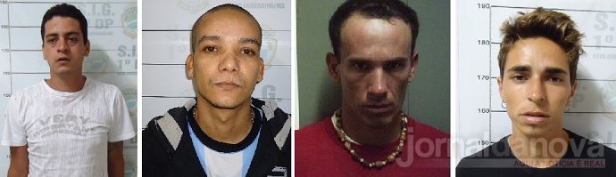 Paulo Henrique, condenado a 32 anos e 10 meses; Valdecir dos Santos, 19 anos, 11 meses e 16 dias; Rodrigo Lincoln, 17 anos, 1 mês e 13 dias [dia 7/5/2014 tem Júri de homicídio qualificado] e Alcimar Rodrigues, 22 anos, 2 meses e 8 dias; - Foto: Arquivo/PC/Divulgação