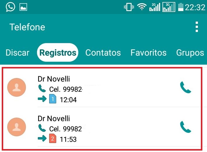 Registros das chamadas realizadas para o Delegado Regional que não foram atendidas - Foto: Reprodução/Jornal da Nova