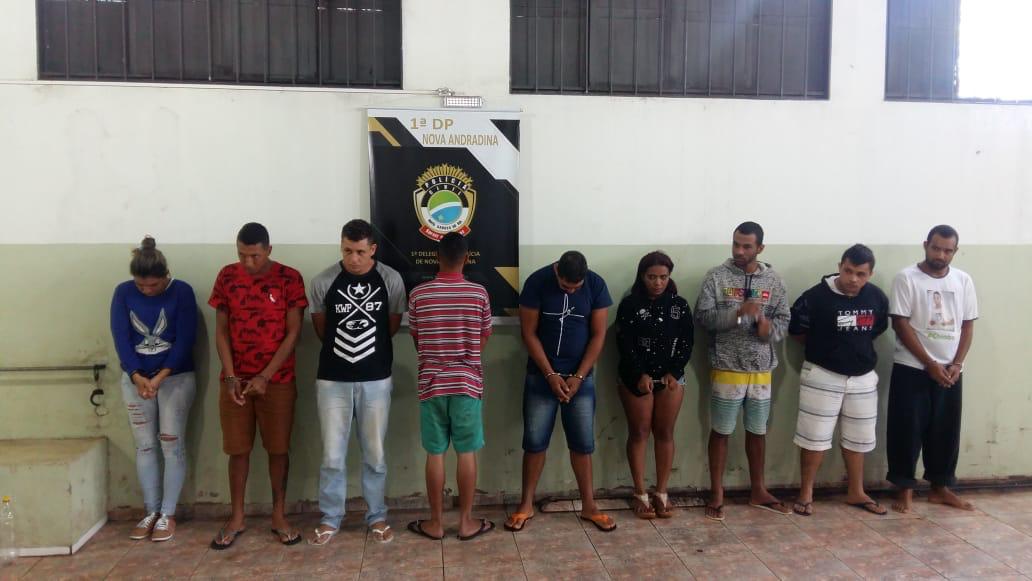 Suspeitos detidos na Delegacia de Nova Andradina - Foto: Polícia Civil MS-SP/Divulgação