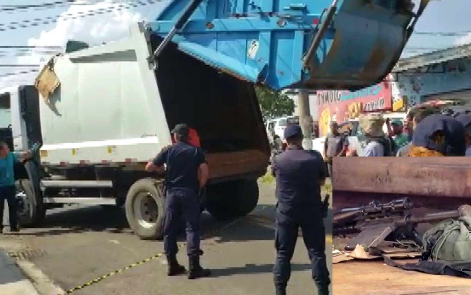 Caminhão de lixo usado por quadrilha que assaltou Viracopos tinha fundo falso com armas - Foto: Arquivo pessoal