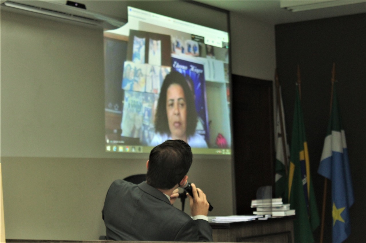 Simone da Silva, de 45 anos, foi ouvida por videoconferência - Foto: Luis Gustavo/Jornal da Nova