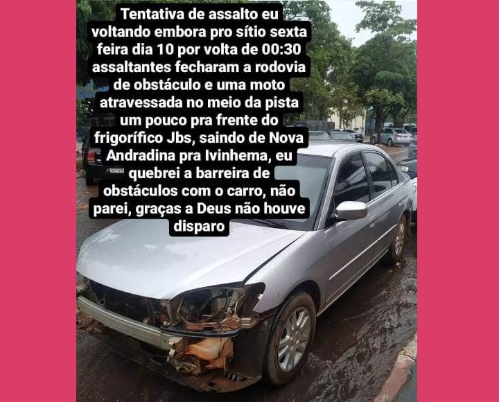 Relato de um motorista que passou pelo local - Foto: Reprodução