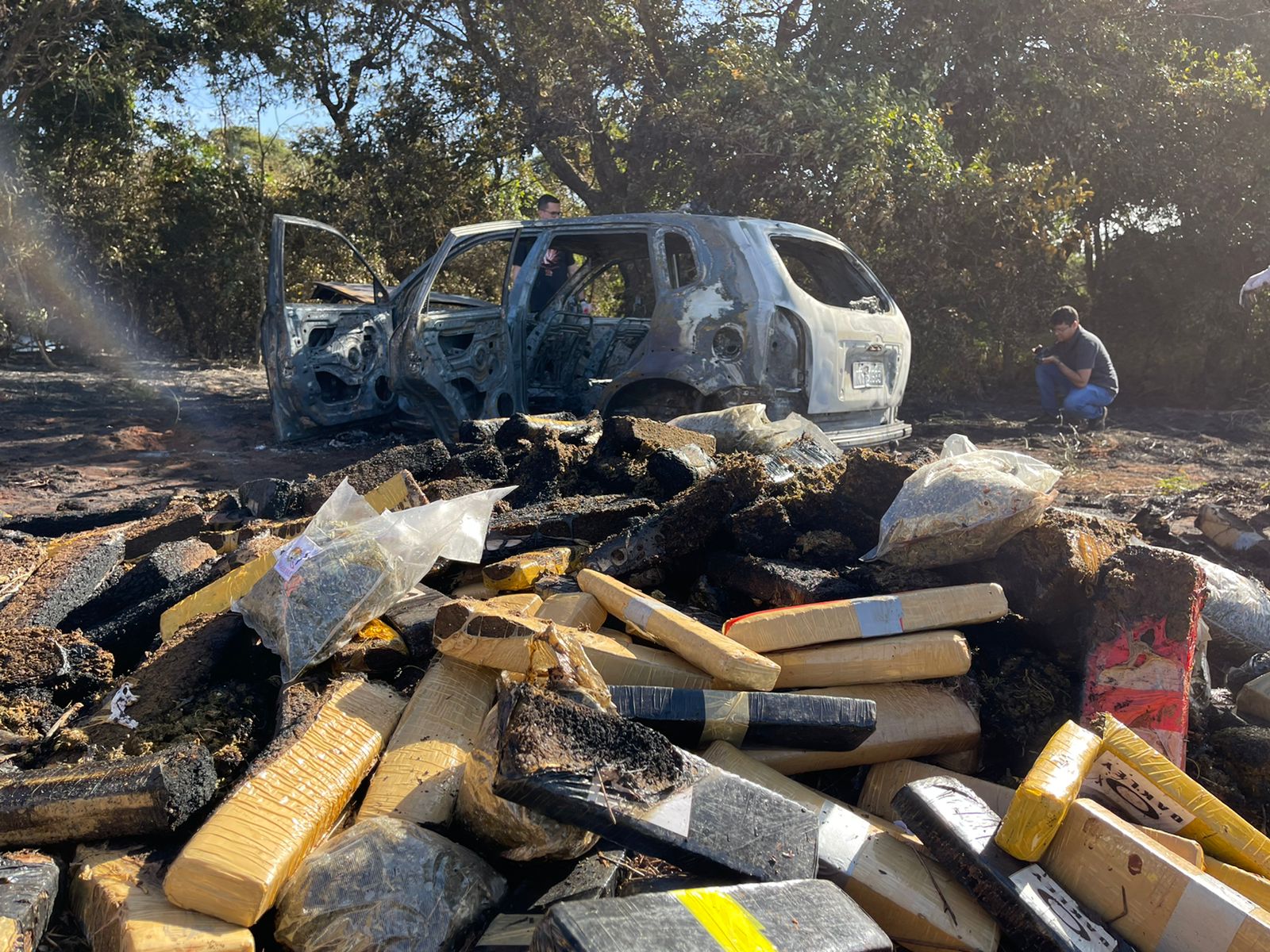 Veículo incendiou após batida em cerca - Foto: Jornal da Nova