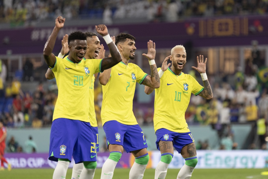 Vinicius Júnior, Paquetá e Neymar - Foto: Lucas Figueiredo/CBF