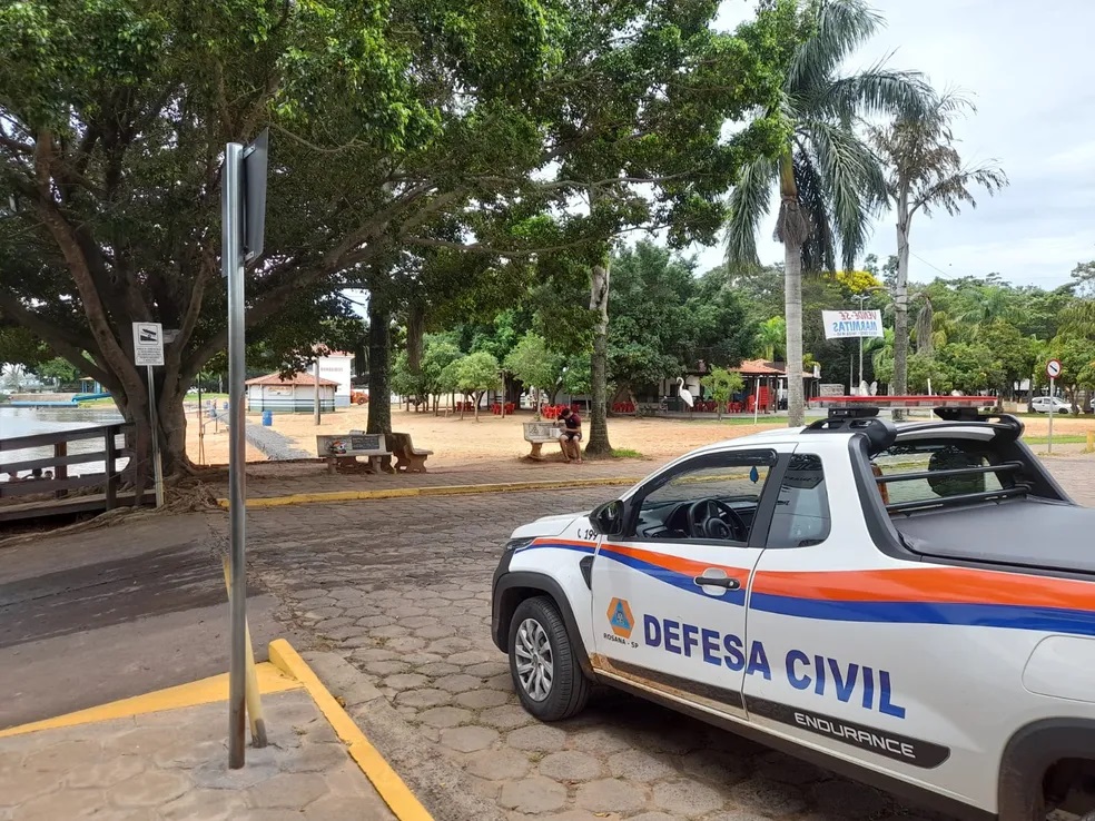 Balneário Municipal de Rosana (SP) nesta quarta-feira (15) - Foto: Arnaldo João da Silva/Defesa Civil